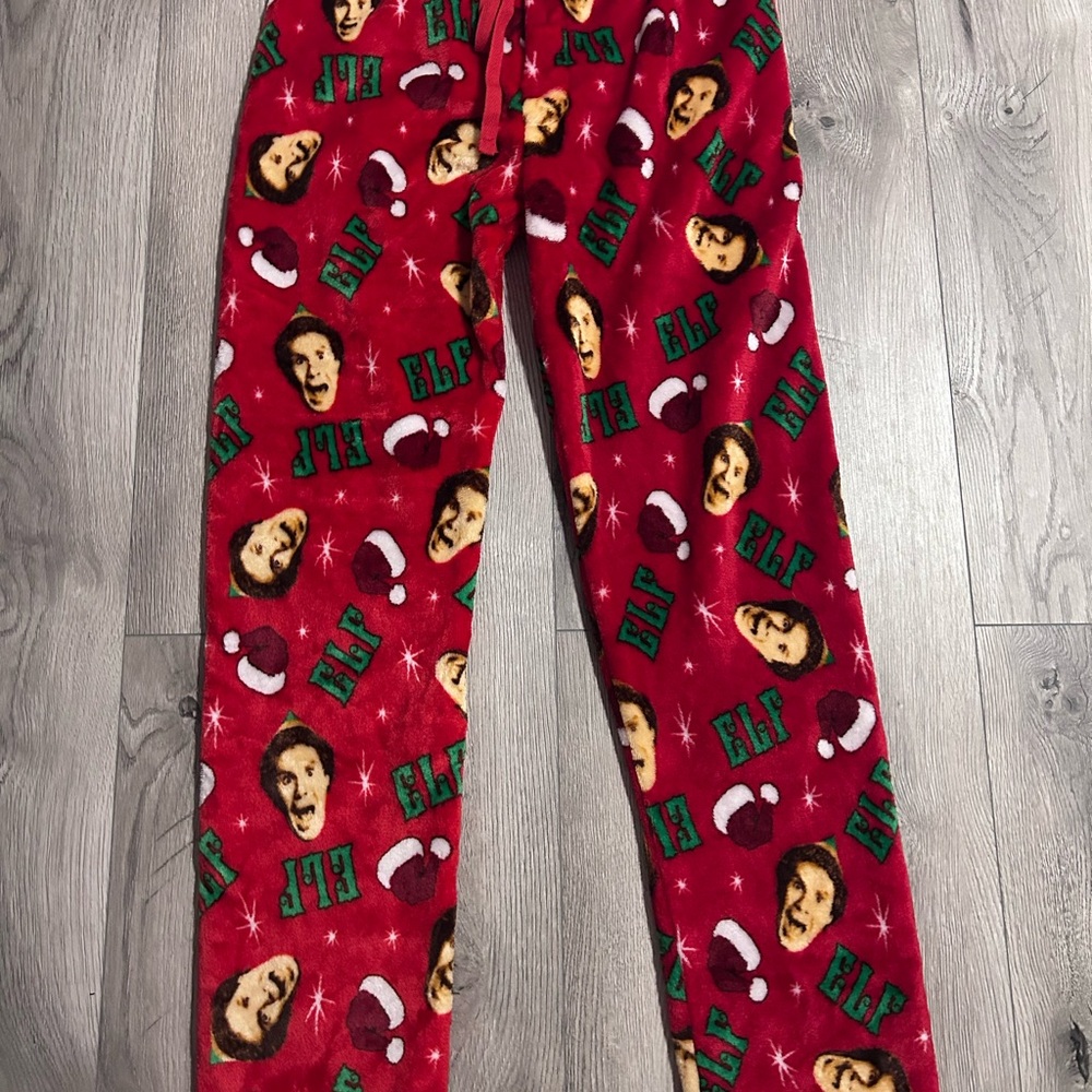 T.J.Maxx Red Elf Print Pants